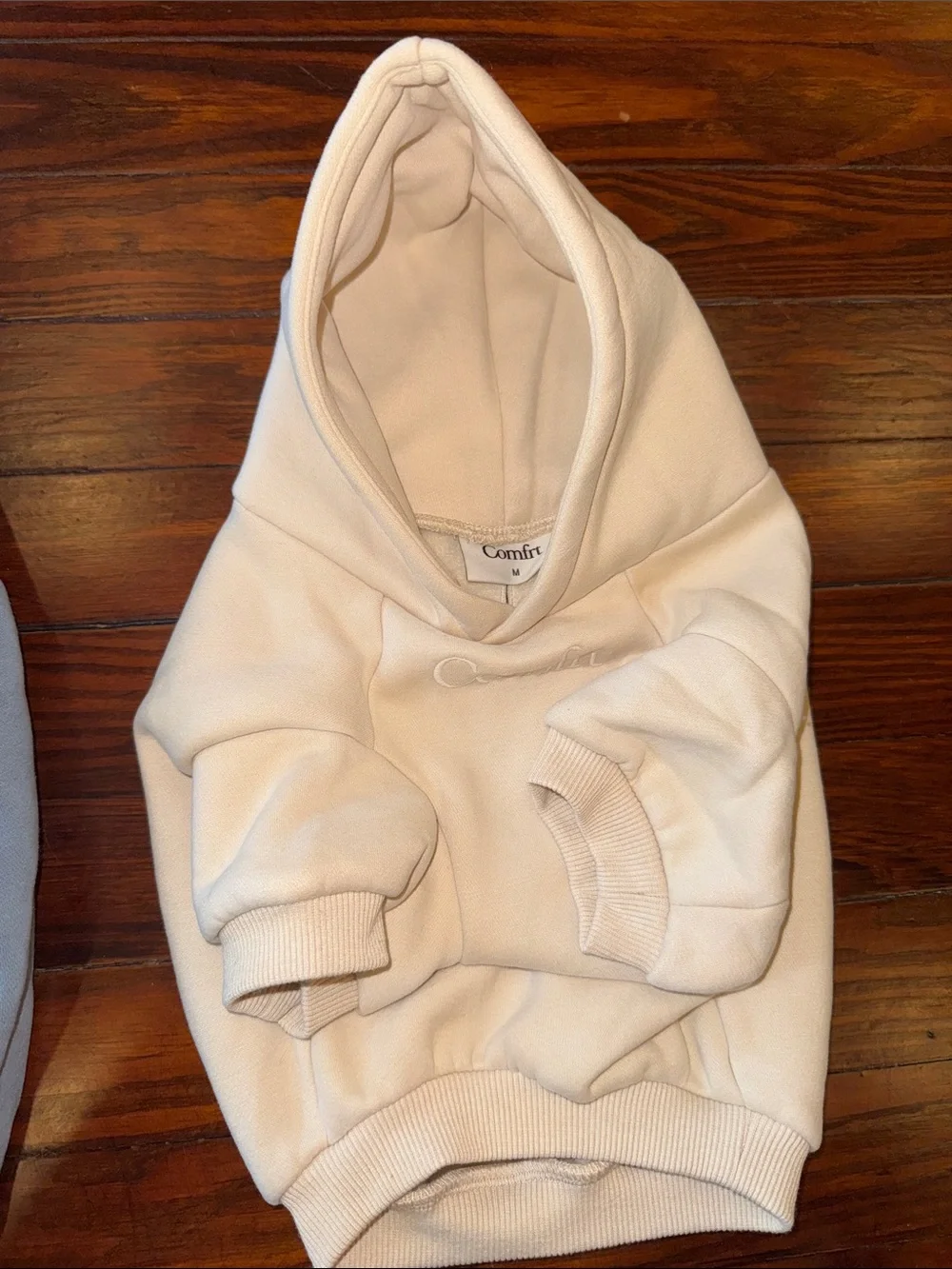 Dog Hooded Sweater in Light Gray or Cream